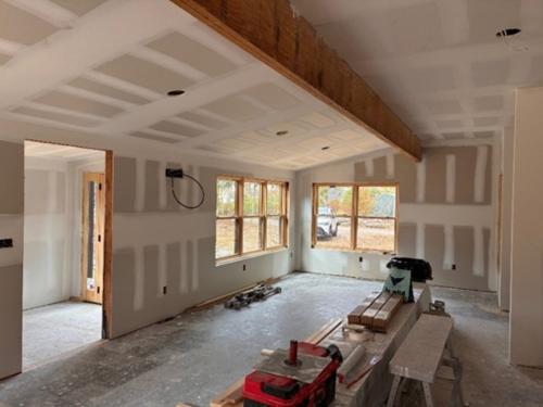 New Living Space with Raised Ceiling and relocated Windows and Doors